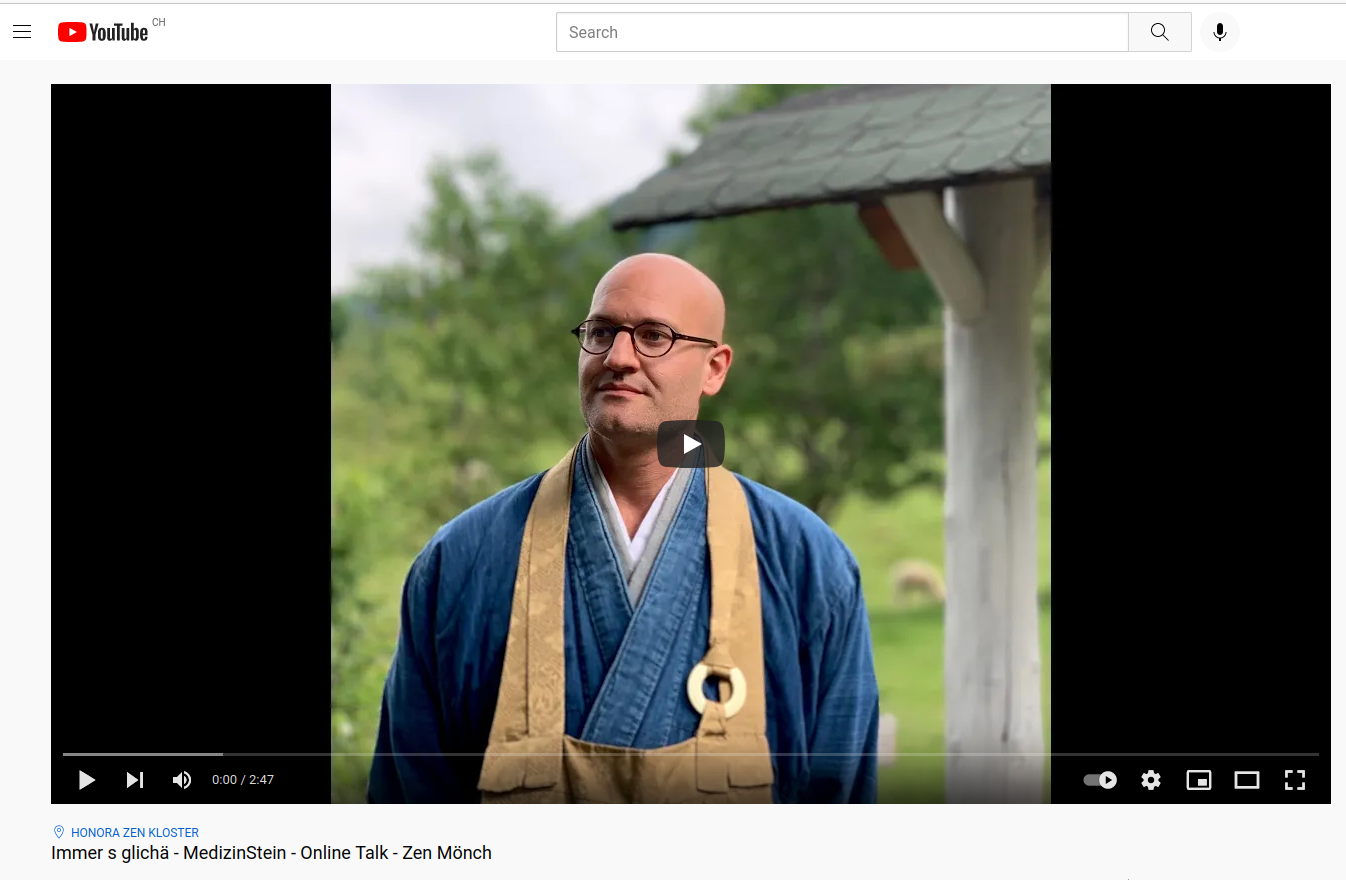 Online Meditation mit Schweizer Zen Vater Meister Reding aus der Schweiz