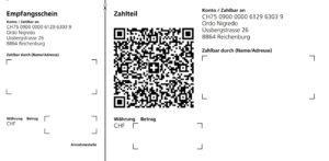 QR-Code und Zahlungsformular für Ordo Nigredo.