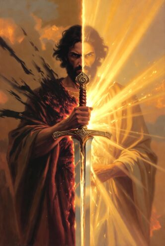 Mann mit Schwert, Licht und Schatten